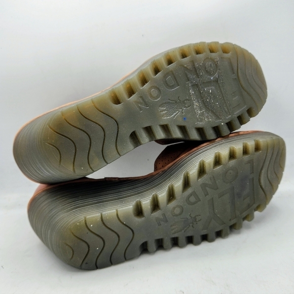 FLY London Perforated Leather Wedge Sandals In Pink and Grey Style Yake Size 10 - Picture 10 of 15